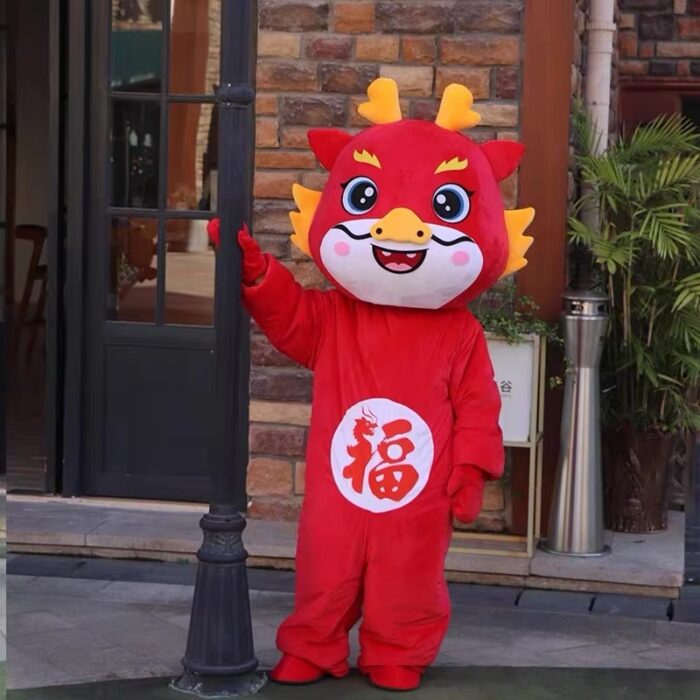 Hot selling 2024 year Chinese new year Mascot stuffed animal dragon mascot costume for adult dragon-Wenlan - Image 2