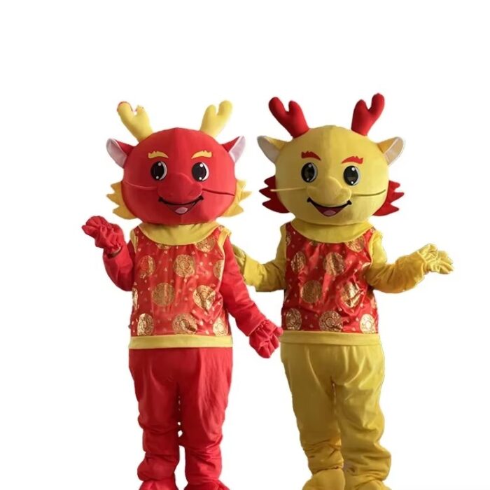 Year of the Dragon mascot doll costumes, walking dolls, mascot props, costumes, activity cards, channel costumes-Wenlan